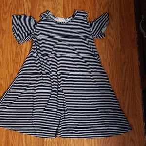 A blue and white stripes